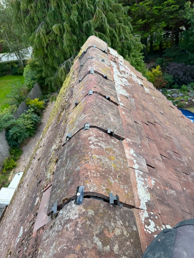 Original ridge detail before dry ridge repair in York, West Yorkshire